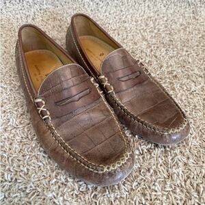 Martin Dingman Embossed Leather Penny Loafers Slip On Casual Shoes Men Size 11